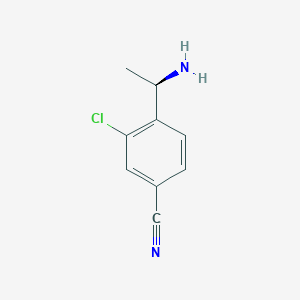 (R)-4-(1-Aminoethyl)-3-chlorobenzonitrile chemical structure (CAS 1335986-46-3)