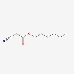 Hexyl 2-cyanoacetate chemical structure (CAS 13361-53-0)