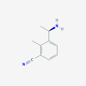 (R)-3-(1-Aminoethyl)-2-methylbenzonitrile chemical structure (CAS 1336454-90-0)