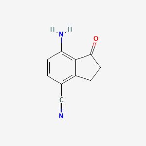 7-Amino-1-oxo-2,3-dihydro-1H-indene-4-carbonitrile chemical structure (CAS 1336951-42-8)