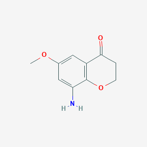 8-Amino-6-methoxychroman-4-one chemical structure (CAS 1336952-52-3)