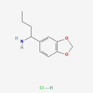 1-(Benzo[d][1,3]dioxol-5-yl)butan-1-amine hydrochloride chemical structure (CAS 1337258-61-3)