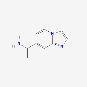 1-(Imidazo[1,2-a]pyridin-7-yl)ethan-1-amine chemical structure (CAS 1337687-13-4)