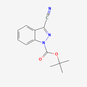 tert-Butyl 3-cyano-1H-indazole-1-carboxylate chemical structure (CAS 1337881-54-5)
