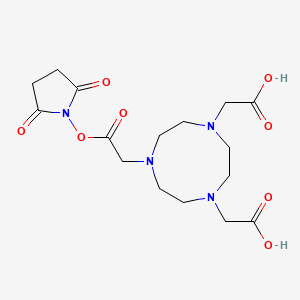 2,2'-(7-(2-((2,5-Dioxopyrrolidin-1-yl)oxy)-2-oxoethyl)-1,4,7-triazonane-1,4-diyl)diacetic acid chemical structure (CAS 1338231-09-6)