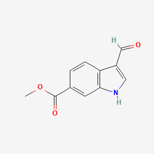 Methyl 3-Formylindole-6-carboxylate chemical structure (CAS 133831-28-4)