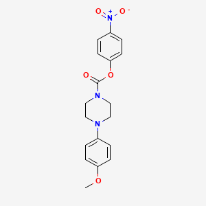 4-Nitrophenyl 4-(4-methoxyphenyl)piperazine-1-carboxylate chemical structure (CAS 1338574-93-8)