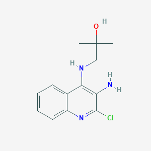 1-((3-Amino-2-chloroquinolin-4-yl)amino)-2-methylpropan-2-ol chemical structure (CAS 133860-78-3)