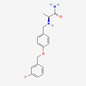 (S)-2-((4-((3-Fluorobenzyl)oxy)benzyl)amino)propanamide chemical structure (CAS 133865-89-1)