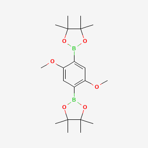 2,2'-(2,5-Dimethoxy-1,4-phenylene)bis(4,4,5,5-tetramethyl-1,3,2-dioxaborolane) chemical structure (CAS 1338777-82-4)