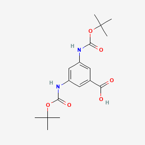 3,5-Bis((tert-butoxycarbonyl)amino)benzoic acid chemical structure (CAS 133887-83-9)