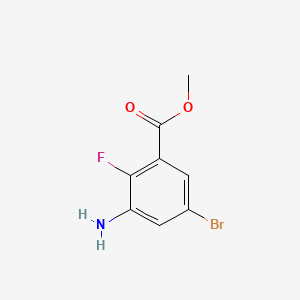 Methyl 3-amino-5-bromo-2-fluorobenzoate chemical structure (CAS 1339049-19-2)