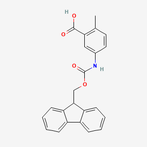 5-((((9H-Fluoren-9-yl)methoxy)carbonyl)amino)-2-methylbenzoic acid chemical structure (CAS 1339049-65-8)