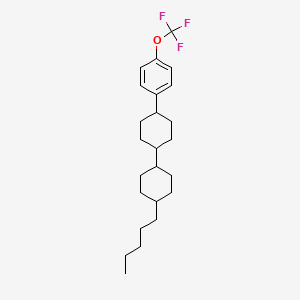 Rel-(1s,1'r,4R,4'R)-4-pentyl-4'-(4-(trifluoromethoxy)phenyl)-1,1'-bi(cyclohexane) chemical structure (CAS 133914-49-5)