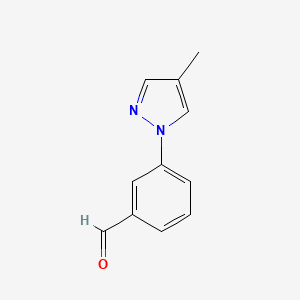 3-(4-Methyl-1H-pyrazol-1-yl)benzaldehyde chemical structure (CAS 1339353-78-4)