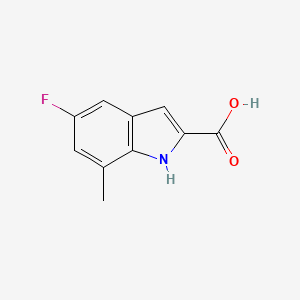 5-Fluoro-7-methyl-1H-indole-2-carboxylic acid chemical structure (CAS 1339417-21-8)