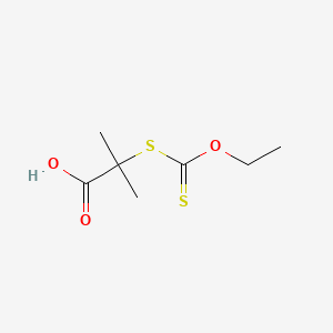 2-((Ethoxythioxomethyl)thio)-2-methylpropanoic acid chemical structure (CAS 133944-74-8)