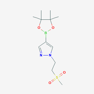 1-(2-(Methylsulfonyl)ethyl)-4-(4,4,5,5-tetramethyl-1,3,2-dioxaborolan-2-yl)-1H-pyrazole chemical structure (CAS 1339892-52-2)