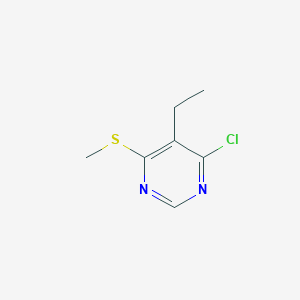 4-Chloro-5-ethyl-6-(methylthio)pyrimidine chemical structure (CAS 1340052-38-1)