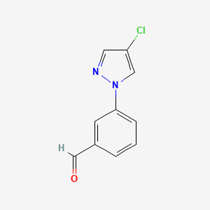 3-(4-Chloro-1H-pyrazol-1-yl)benzaldehyde chemical structure (CAS 1340058-89-0)