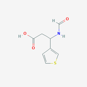 3-Formamido-3-(thiophen-3-yl)propanoic acid chemical structure (CAS 1340214-72-3)