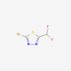 2-Bromo-5-(difluoromethyl)-1,3,4-thiadiazole chemical structure (CAS 1340313-49-6)