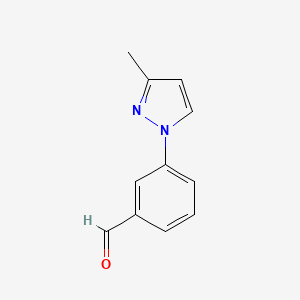 3-(3-Methyl-1H-pyrazol-1-yl)benzaldehyde chemical structure (CAS 1340394-05-9)