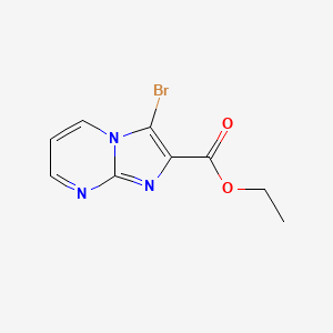 Ethyl 3-bromoimidazo[1,2-a]pyrimidine-2-carboxylate chemical structure (CAS 134044-63-6)