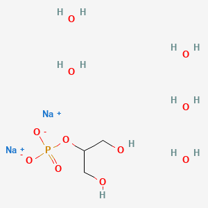 Sodium 1,3-dihydroxypropan-2-yl phosphate pentahydrate chemical structure (CAS 13408-09-8)
