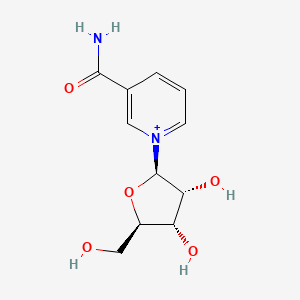 3-Carbamoyl-1-((2R,3R,4S,5R)-3,4-dihydroxy-5-(hydroxymethyl)tetrahydrofuran-2-yl)pyridin-1-ium chemical structure (CAS 1341-23-7)