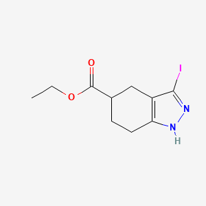 Ethyl 3-iodo-4,5,6,7-tetrahydro-1H-indazole-5-carboxylate chemical structure (CAS 1341035-91-3)