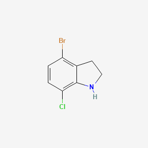 4-Bromo-7-chloro-2,3-dihydro-1H-indole chemical structure (CAS 1341053-30-2)