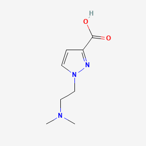 1-[2-(Dimethylamino)ethyl]-1H-pyrazole-3-carboxylic acid chemical structure (CAS 1341056-07-2)