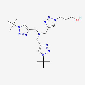 3-(4-((Bis((1-(tert-butyl)-1H-1,2,3-triazol-4-yl)methyl)amino)methyl)-1H-1,2,3-triazol-1-yl)propan-1-ol chemical structure (CAS 1341215-17-5)