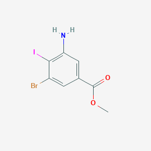 Methyl 3-amino-5-bromo-4-iodobenzoate chemical structure (CAS 1341291-68-6)