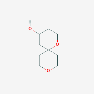1,9-Dioxaspiro[5.5]undecan-4-ol chemical structure (CAS 1341961-33-8)