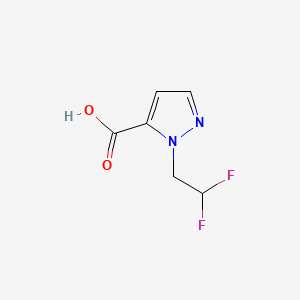 1-(2,2-Difluoroethyl)-1H-pyrazole-5-carboxylic acid chemical structure (CAS 1342130-35-1)