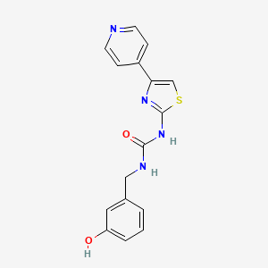 1-(3-Hydroxybenzyl)-3-(4-(pyridin-4-yl)thiazol-2-yl)urea chemical structure (CAS 1342278-01-6)
