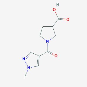 1-(1-Methyl-1H-pyrazole-4-carbonyl)pyrrolidine-3-carboxylic acid chemical structure (CAS 1342364-32-2)