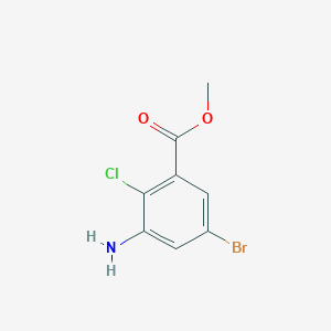 Methyl 3-amino-5-bromo-2-chlorobenzoate chemical structure (CAS 1342419-84-4)