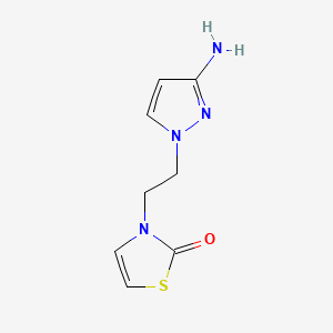 3-(2-(3-Amino-1H-pyrazol-1-yl)ethyl)thiazol-2(3H)-one chemical structure (CAS 1342688-00-9)