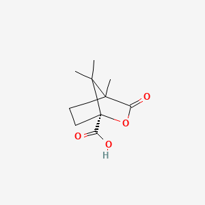 (1S,4R)-4,7,7-Trimethyl-3-oxo-2-oxabicyclo[2.2.1]heptane-1-carboxylic acid chemical structure (CAS 13429-83-9)