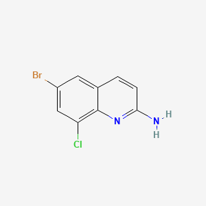 6-Bromo-8-chloroquinolin-2-amine chemical structure (CAS 1342969-44-1)