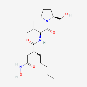 (R)-N4-Hydroxy-N1-((S)-1-((S)-2-(hydroxymethyl)pyrrolidin-1-yl)-3-methyl-1-oxobutan-2-yl)-2-pentylsuccinamide chemical structure (CAS 13434-13-4)