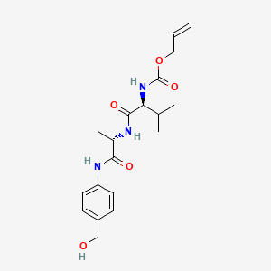 N-(Allyloxycarbonyl)-L-valyl-[4-(hydroxymethyl)phenyl]-L-alaninamide chemical structure (CAS 1343407-91-9)