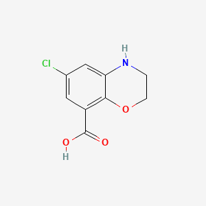6-Chloro-3,4-dihydro-2H-benzo[b][1,4]oxazine-8-carboxylic acid chemical structure (CAS 134372-47-7)