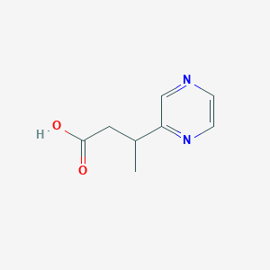3-(Pyrazin-2-yl)butanoic acid chemical structure (CAS 1343727-03-6)
