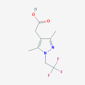 2-(3,5-Dimethyl-1-(2,2,2-trifluoroethyl)-1H-pyrazol-4-yl)acetic acid chemical structure (CAS 1343894-50-7)
