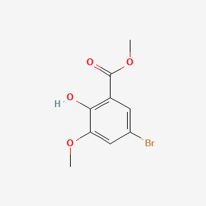 Methyl 5-bromo-2-hydroxy-3-methoxybenzoate chemical structure (CAS 134419-43-5)