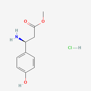 (S)-Methyl 3-amino-3-(4-hydroxyphenyl)propanoate hydrochloride chemical structure (CAS 134430-96-9)